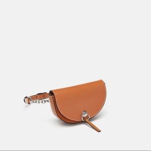 ZARA Contrasting Leather Belt Bag NWT